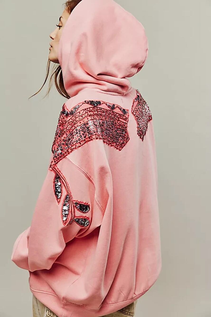 Free People Glam Sweatshirt pink size XL NWT